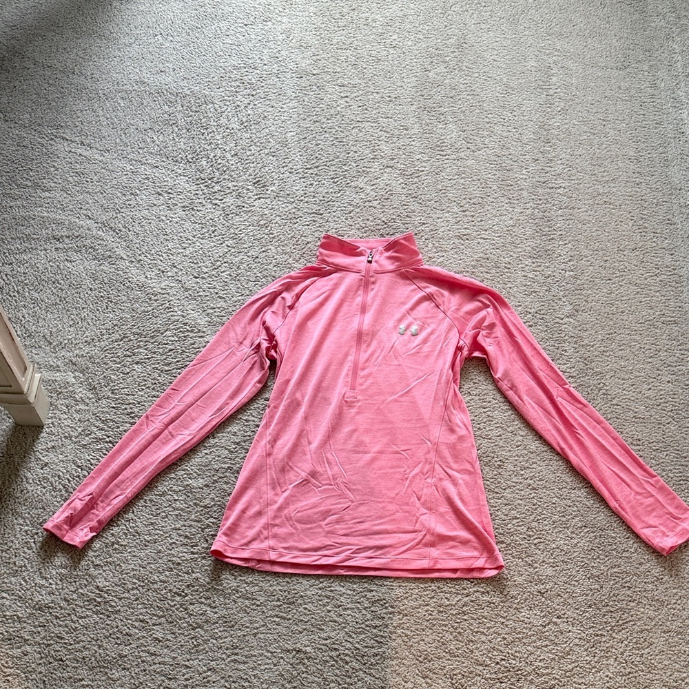 Under Armour Women’s Pink Long Sleeve 1/4 Zip Athletic Top